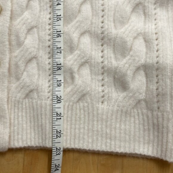 FUTURE COLLECTIVE CABLE KNIT BIG BUTTON-DOWN CARDIGAN SWEATER XXL OFF-WHITE CREW - Picture 6 of 9